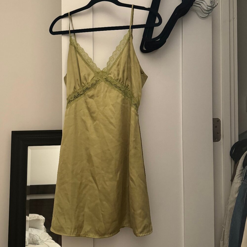 Princess Polly Light Green Slip Mini Dress in Size 6
